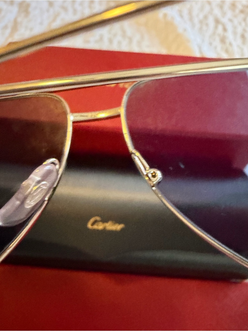 Cartier Men's Silver Frame Sunglasses with Blue Lenses - Picture 7 of 17